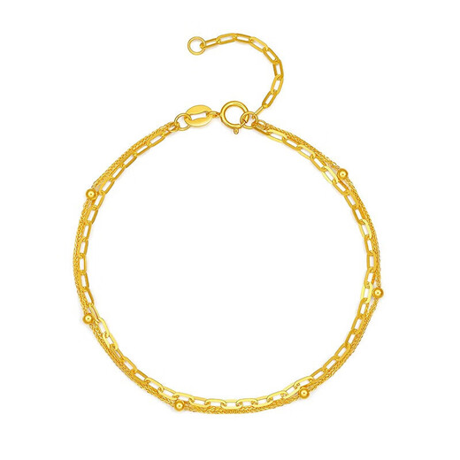 Liuguifu Jewelry 18K Gold Bracelet Geometric Ring K Gold Bracelet Bracelet K Yellow Double Layer Color Gold Bracelet EK0300016