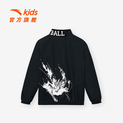 Anta-Kinderjacke Herren große Kinder Fleece Sport Top 2023 Frühling Neues warmes Trend Top 3523 Fantasy Black-2 130 cm