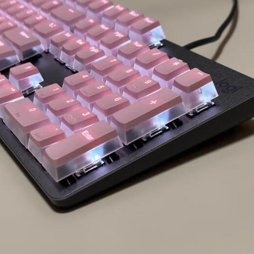 Logitech Logitech Original New Logitech K845 Механическая клавиша клавишные клавиши оригинал Прозрачный двухцветный вишневый пудинг Black Set 104 Ключи №