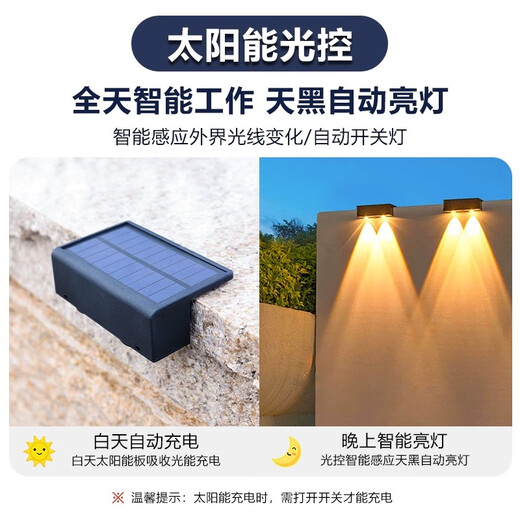 Yuanfang Solar Lighting Wall Washing Light Control Induction Outdoor Lighting Garden Landscape Wall Lamp Waterproof Floodlight Four Beams