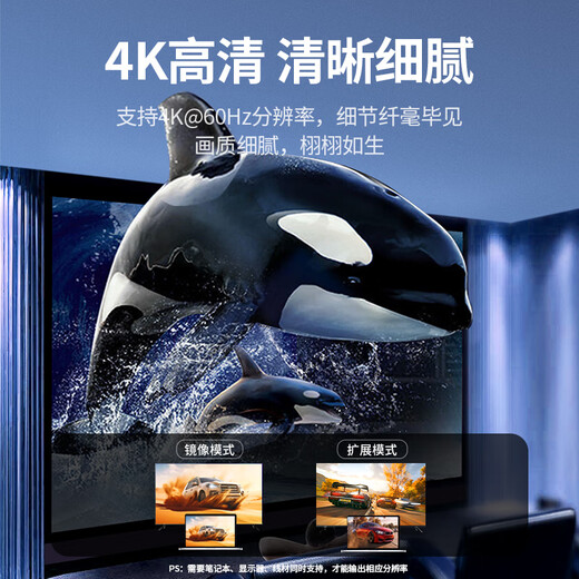 绿联Type-C转HDMI母转接头雷电4/5线转换器高清4K60/2K144Hz投屏USB-C扩展适用MacBook/iPadAir笔记本