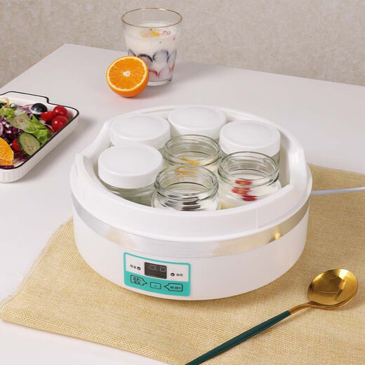 JAIADIYANG JAYDYRUN Machine de yogourt grande capacité 2l Homemade Yogourt Rice Vin Natto Machine de fermentation Home Machine de fermentation automatique Cup divisé White [7 Big Spots] + 304 Bottoms intérieur (20 petits paquets de machine de yogourt Fermentation Bactéries Bactéries