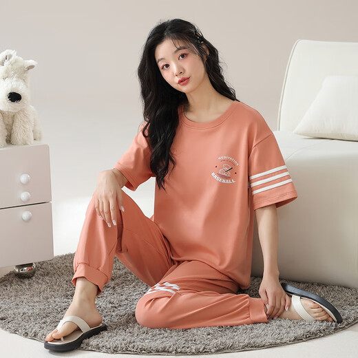 Meijun Frühling und Sommer neu purer Baumwollpyjamas Frauen -Set Koreanischer Hausanzug Kurzarmhose Frauen 9717 m