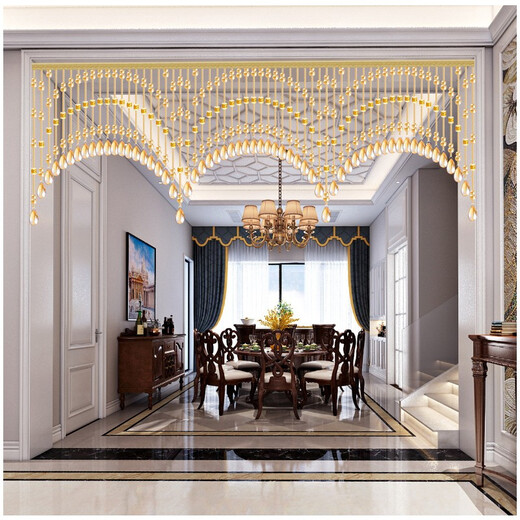 Xiangshangge crystal gourd bead curtain bedroom door curtain partition porch aisle living room kitchen toilet toilet toilet no hole hanging curtain 21 0.4 meters high and low style