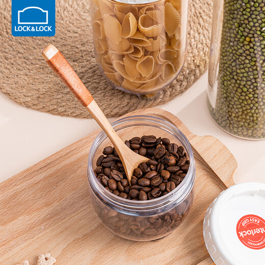 LOCK&LOCK grain can storage tank sealed can sealed box food can plastic storage box easy-buckle refrigerator storage box small size - white cover 500ML