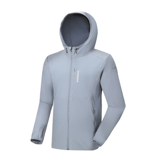 AMADIS DE GAULA fishing clothing, anti-mosquito and sun protection clothing for men, ice silk thin breathable fishing clothing, new summer fishing suit AX0317 blue-grey anti-mosquito and sun protection (top) XL