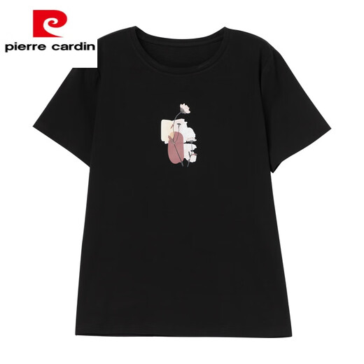 皮尔卡丹（pierre cardin）胖m|m短袖t恤女夏季加大尺码女装宽松纯|棉中年妈i妈显瘦薄款百搭 白色【9896款】 棉95%氨纶5% L