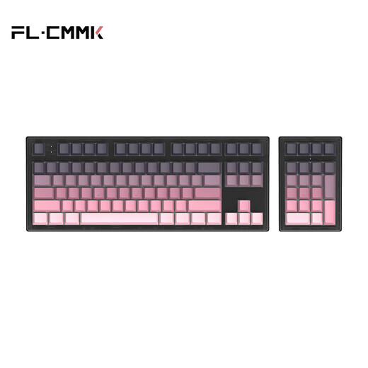 Belly Spirit MK870Pro/MK-Pad 108-key Blackberry side engraving mechanical keyboard Three-mode Obsidian Bluetooth wired wireless Bluetooth customized computer game office Three-mode Obsidian (including MK-Pad)-Blackberry side engraving Glacier Green Axle