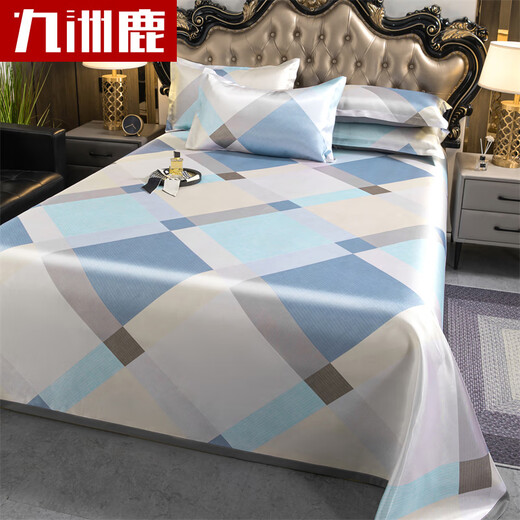 Jiuzhou Lu soft ice silk mat printed cool mat three-piece set 230*250cm 250cm