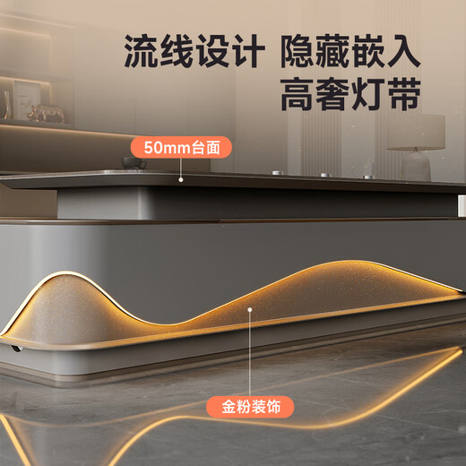 Wolin E0 level environmentally friendly light luxury boss desk modern desk president high-end chairman high-end executive desk desk and chair combination 2.8 meters boss desk double cabinet