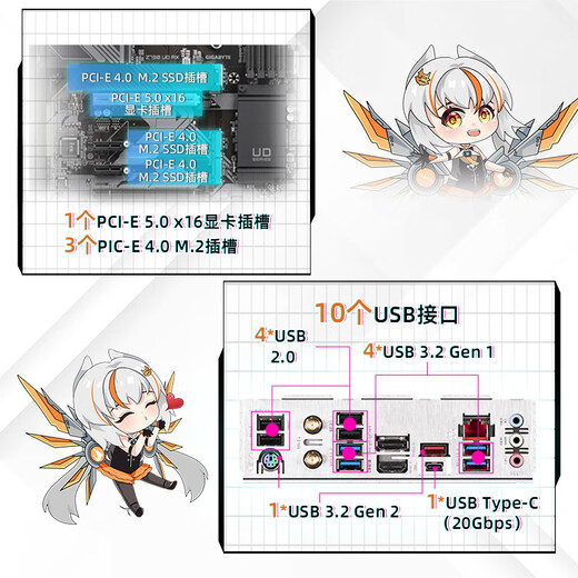 
GIGABYTE Z790 UD AX motherboard DDR5 WIFI6 supports 13th generation Core CPU 13900/13700/13600KF Intel LGA 1700