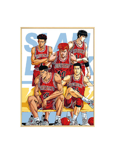
Mie Lanat (Mie Lanat) Slam Dunk Peripheral Digital Oil Painting Diy Filling Coloring Hand-painted Basketball Gift Cartoon Acrylic Decoration Painting qx12370 50*60cm Thick solid wood inner frame + decorative outer frame (