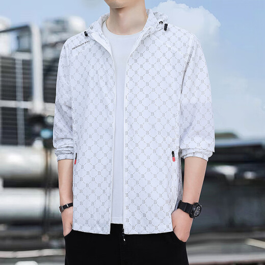 Ropa solar de carpintería de carpintero para hombres de color delgado de hielo de verano para hombres transpirables para el viento al aire libre para hombres de pesca para hombres con protector solar 319 gris claro xxl [recomendado 140-160jin [Jin iguala 0.5 kg]]]