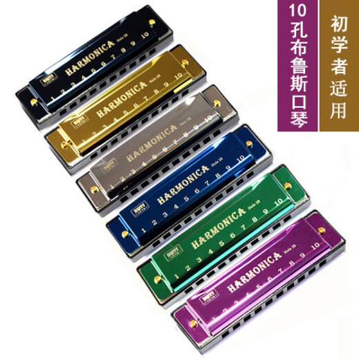 24 hoyos C Harmonica Instrumento para niños 10 Hole Blues Blues Toy de órgano para adultos 118 24 Holes Fine Titanium armónica (Verde) + Libro de armónica