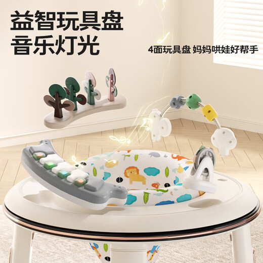 
ANGI BABY baby walker multifunction 360 rotating children's step-assist anti-rolling three-in-one walker stroller cream white [360 rotating cushion + music] multifunctional walker first birthday gift