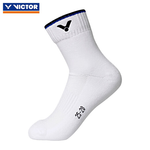VICTOR chaussettes de badminton bas de serviette épaissi pour hommes chaussettes de sport professionnelles mi-longues absorbant la transpiration, respirantes, confortables et antidérapantes SK-149 SK149F/bleu nautique Taille unique 25-28 cm