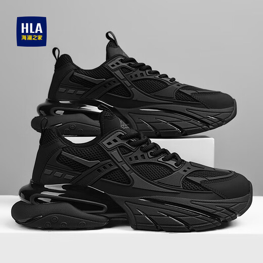 Hailan Home Hla Herrenschuhe trendy lässige Schuhe Männer modische atmungsaktive Sportschuhe Männer G107 Schwarz (atmungsaktiv) 45