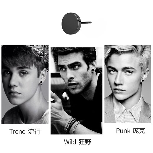 Mengkeduo Titanium Steel Earrings Men's Combination Set Decorative Earrings Single Personalized Female Hip-Hop Advanced Cool and Handsome Creative Earrings Earrings Main Picture 5-piece Set