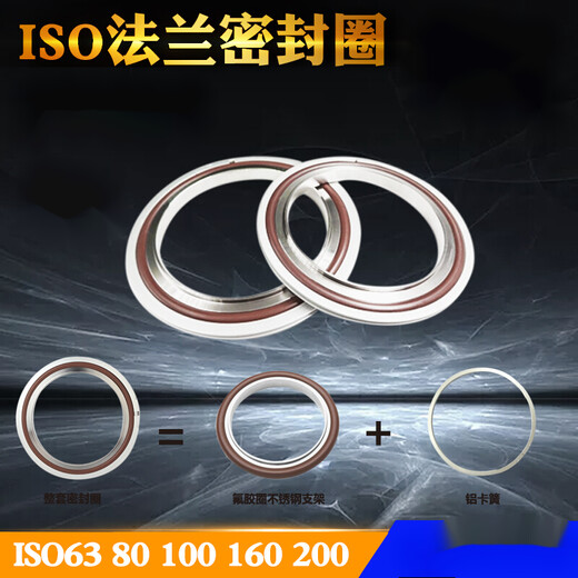 XMSJ vacuum stainless steel center bracket seal ring ISO flange seal high temperature fluorine rubber F outer ring ISO63250 ISOF200