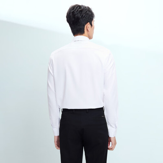 HLA海澜之家长袖衬衫男春季25衫及系列纯色翻领衬衣男HNCAW1J003A