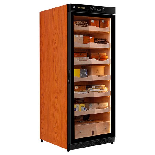 Meijing (raching) C330A solid wood constant temperature and humidity cigar cabinet, precise temperature control and humidity control humidifier, real air-cooled, frost-free household cigar cabinet, starry sky black (Spanish cedar wood shelf)