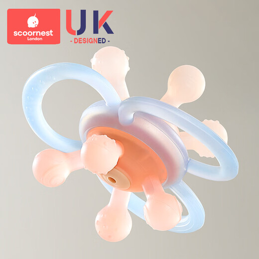 Scoornest Manhattan hand ball baby toy silicone chewable teether for babies 3 to 6 months old 0-1 years old 0-3+ months Raphael galaxy (small month old)