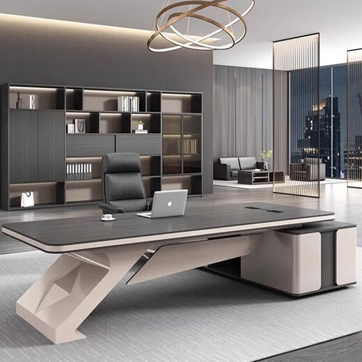 Light luxury boss desk office desk simple modern chairman president desk executive desk manager office desk and chair combination 2.2 meters boss desk