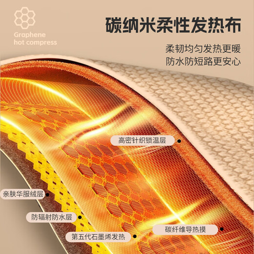 Yang Xiaoyi Yoshoy heating shawl warm-up blanket outdoor household heating shawl blanket graphene heating USB washable leg covering electric heating shawl birthday Christmas gift boutique waffle velvet - cedar apricot eight major area heating hidden zipper bag 150X80cm