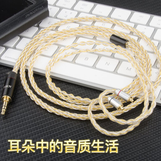 雅高聆（ACROLINK） 舒尔846榭蓝图八股金银混编MMCX接口耳机升级平衡线 Type-C插头