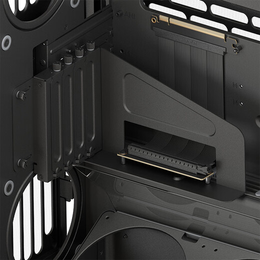 Das schwarze Zimmergehäuse HAVN HS420 VGPU mit Meerblick wird mit einem vertikalen Grafikkarten-Kit, gebogenem Glas, magnetischem Panel, maximaler Unterstützung für E-ATX-Motherboards und 420-mm-Wasserkühlung geliefert