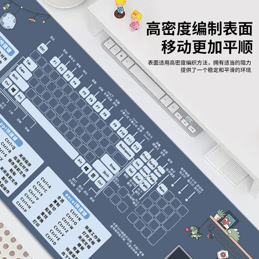 Three-color cat mouse pad shortcut keys for extra large office desk pad for men and women excel cute cartoon notes 6629CAD shortcut keys 60 cm x 30 cm x 2 mm