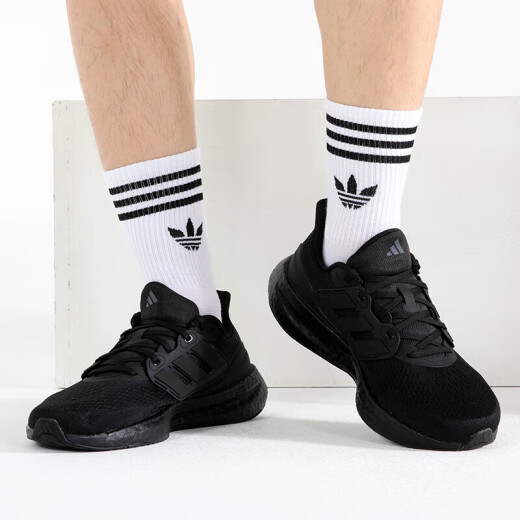 阿迪达斯 （adidas）男鞋2025新款夏季PUREBOOST 23运动鞋缓震跑步鞋低帮休闲鞋 IF4840黑色 40.5