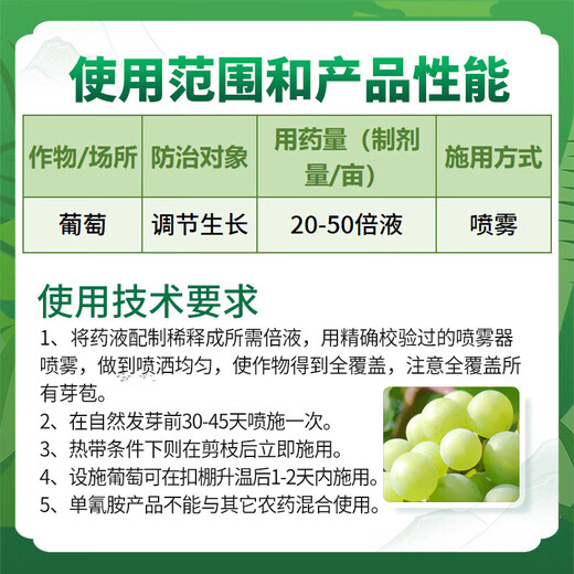 Rongya 50% cyanamide grape nectarine and kiwi fruit germination accelerator sleep-promoting bud growth regulator cyanamide 250ml