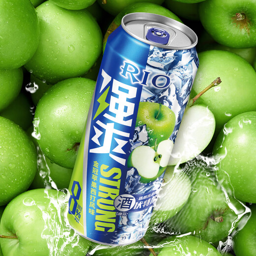 锐澳（RIO）预调鸡尾酒 果酒 强爽8度系列 500ml(新老包装随机发) 金冠苹果西打5罐