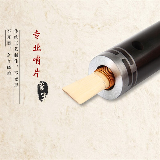 Master Chen’s ebony pipe beginner tear gas pipe instrument D-tube copper hoop [1 plastic whistle]+8