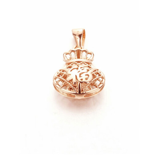 DL 1998 Fat Donglai same style 18k rose gold pendant Kamathana Russian Au585 purple gold female gold-plated brushed lucky bag (with 45+5cm O chain)