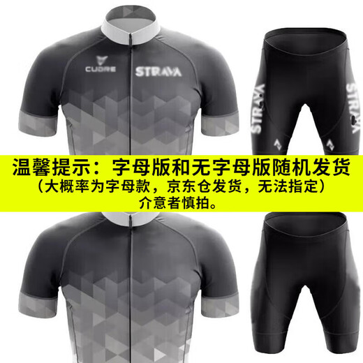 晴碧琳（Qbily）骑行服套装夏季短袖款自行车速男士上衣公路山地车服装单车衣服 黑白色丨夏季短款 2XL （70-77kg）