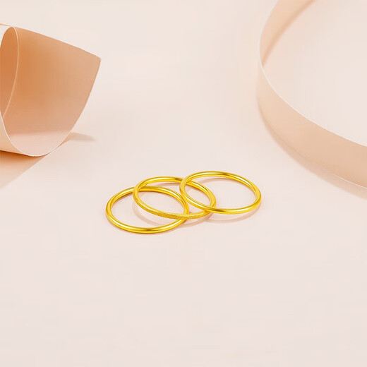 Saturday Fortune (ZLF) Gold Ring Women's Pure Gold 999 Single Stackable Aperture Tail Ring Bracelet Price Glossy No. 11 - 1.33g