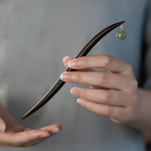 Kamalun (KAMALUN) sandalwood hairpin, ancient style hairpin, Chinese style cheongsam, Hetian jade hairpin, Hanfu headwear, birthday gift for girlfriend, Cuilan hairpin + brand gift box, no engraving