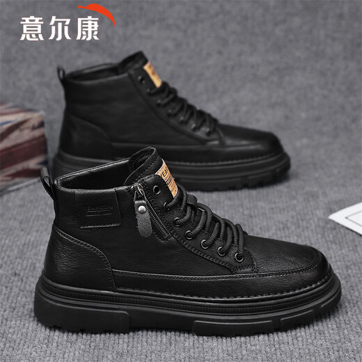 Yierkang Martin Boots Men British Style Invierno 2025 Nuevas botas de alta techo Trabajo de zapatos de algodón de algodón