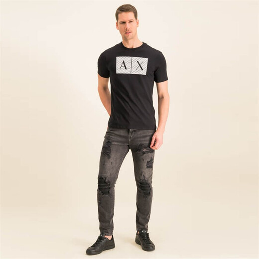 Футболка Armani/Axe Men's Alphabet Print Fashion Fashion с короткими рукавами.