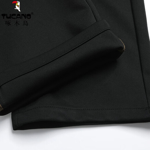 Specht (Tucano) Frühling und Sommer Neue Ice Seide Feste Farbgeschäft Casual Hosen Herrenhose mittlere Altershose im mittleren Alter Lose Herrenhosen 9853 Grau 32 (2 Fuß 5 Taille)