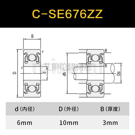 MISUMI Economical Single-Row Rowing Groove Groove Bana Roille de acero inoxidable Rojas de bolas de diámetro pequeño MISUMI C-SE695ZZ (10 paquetes)