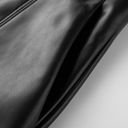 PEACEBIRD Women's Skirt Leather Skirt Fashionable Texture Spring and Autumn Women's Versatile A-Line Skirt Black S