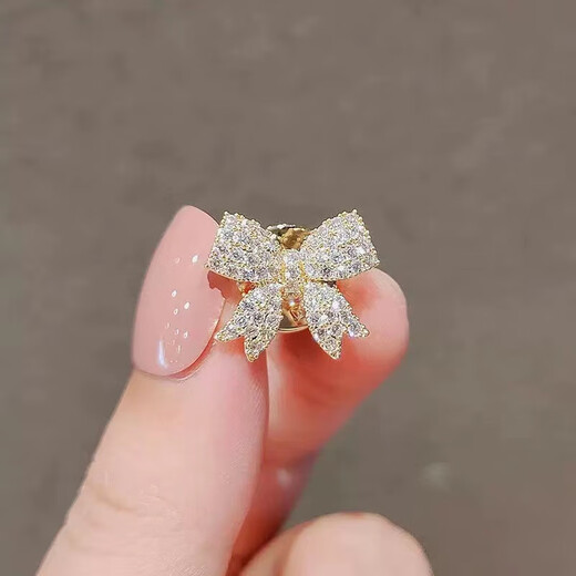 Meng Keduo brooch bow anti-glare artifact high-end accessories pin clothing versatile cardigan pin fixed suit collar fashion anti-glare buckle [four-piece set]