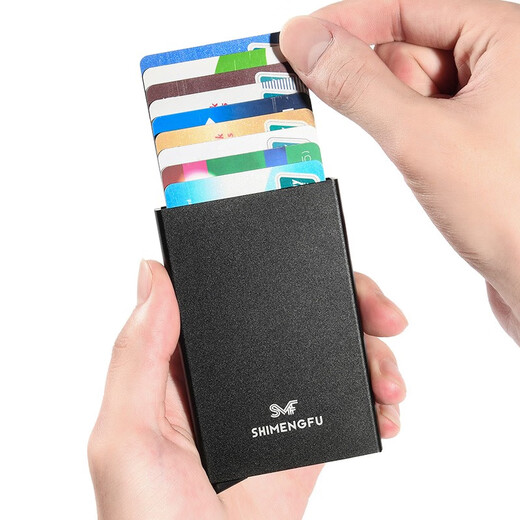 Qimo Kemy Kartenbeutel für Männer und Frauen Cartoon Trendy Card Cover Anti-Diebes-Karten-Karten-Kartentasche Anti-Magnetisierung Speicher mit großer Kapazität Automatisch Popup 10 Karte Black Pikachu [verbesserter 3D-Farbdruck]