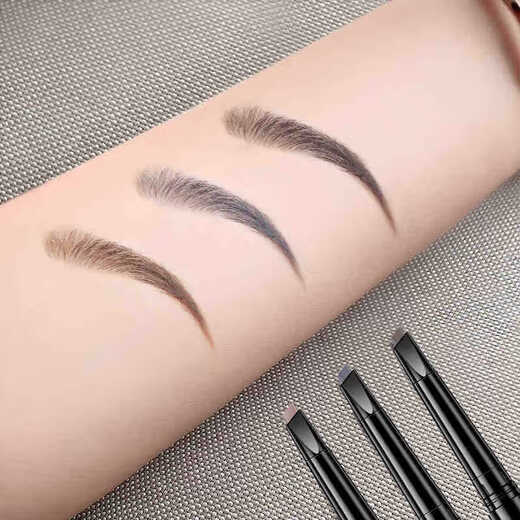 Double-ended eyebrow pencil is waterproof and sweat-proof, long-lasting and not easy to smudge. Beginner's eyebrow brush provides three-dimensional coloring for cosmetics. Double-ended eyebrow pencil - light coffee 1 pack