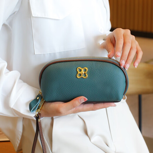 Holzspecker (Tucano) 2024 Neues Cowhide Damen Clutch Temperament können Mobiltelefon echtes Leder kleiner Beutel Frauen High-End-Gutschein Brieftasche Elfenbein Weiß halten