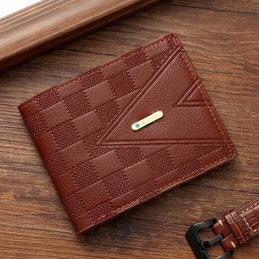 Chajin 2023 Neue Männer Brieftasche kurze Business Wallet Jugend Horizontaler leichter Luxus mehrerer Kartenposition Brown Brown