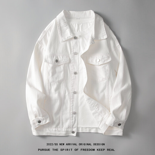 Dingfengbaoluo casual workwear denim jacket men's autumn and winter casual loose retro lapel versatile jacket HL38 black XL